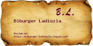 Biburger Ladiszla névjegykártya